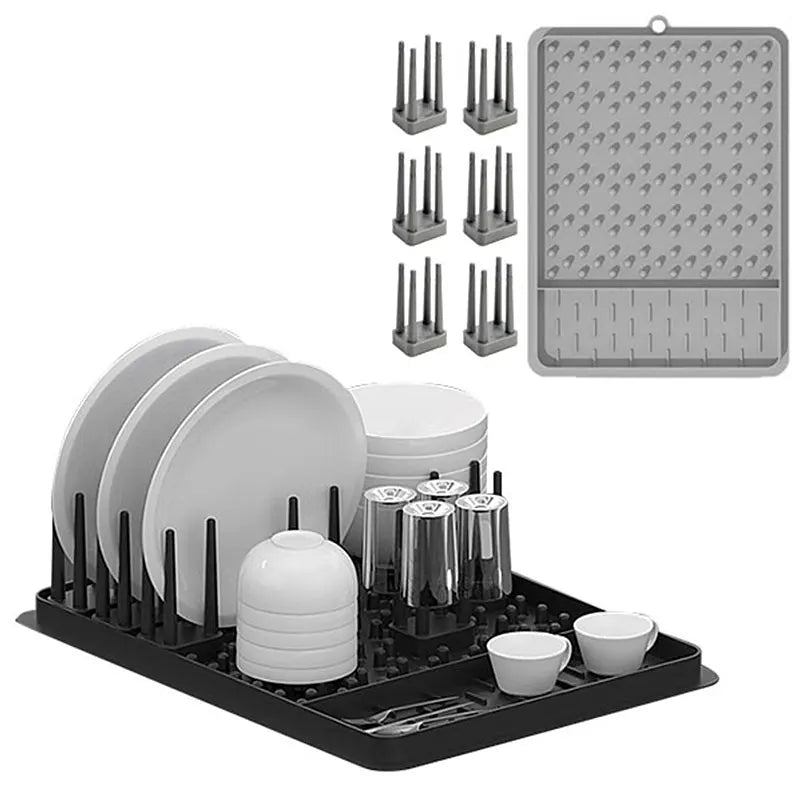Silicone Dish Drying Rack – Adjustable Drainer & Organizer Dish Drying Rack Axl