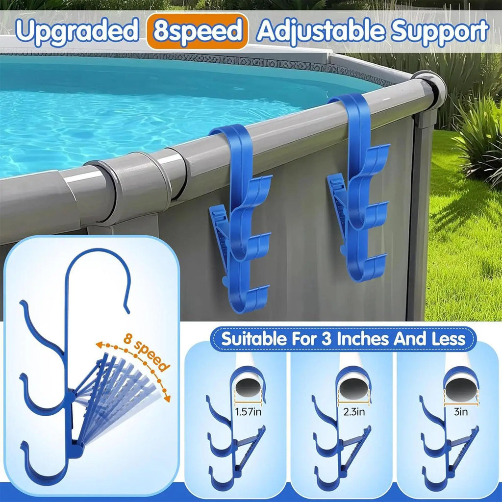 Poolside Hook Bracket Set 2 Pcs – Pool Tool Storage Rack Pool Storage Rack Axl