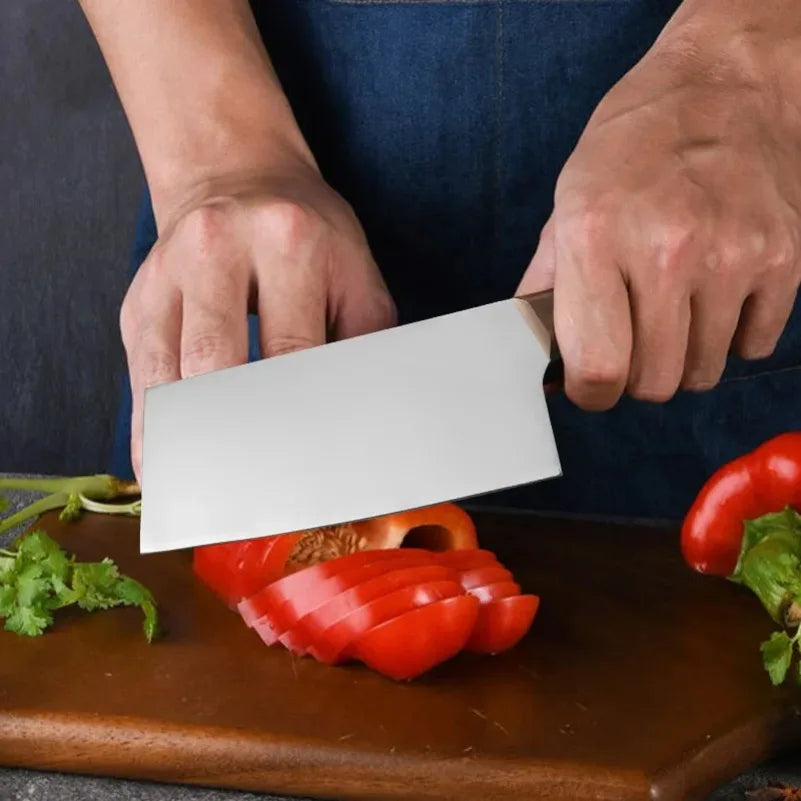 InLeung Stainless Steel Chef's Cleaver Knife – Wood Handle Chef's Cleaver Knife Axl