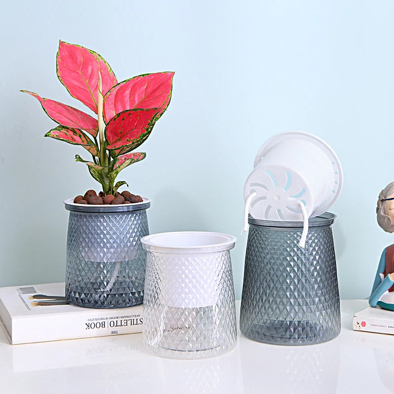 Self-Watering Transparent Planter – Hydroponic Flower Pot Self-Watering Planter Axl