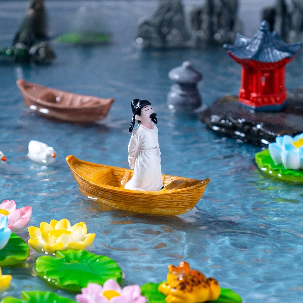 40pcs Floating Resin Mini Boats – Aquarium & Fish Tank Décor Aquarium Ornaments Axl