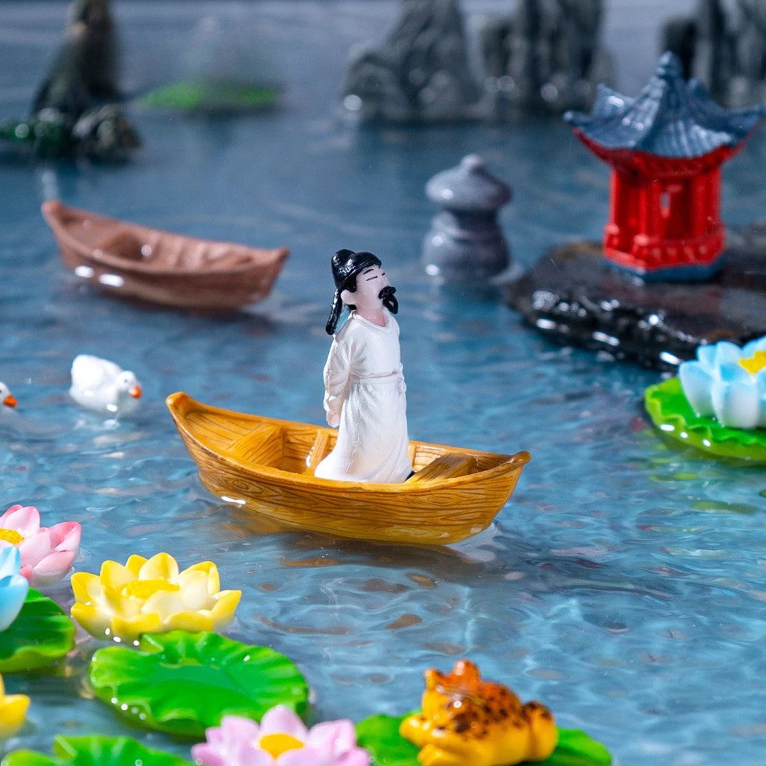 40pcs Floating Resin Mini Boats – Aquarium & Fish Tank Décor Aquarium Ornaments Axl