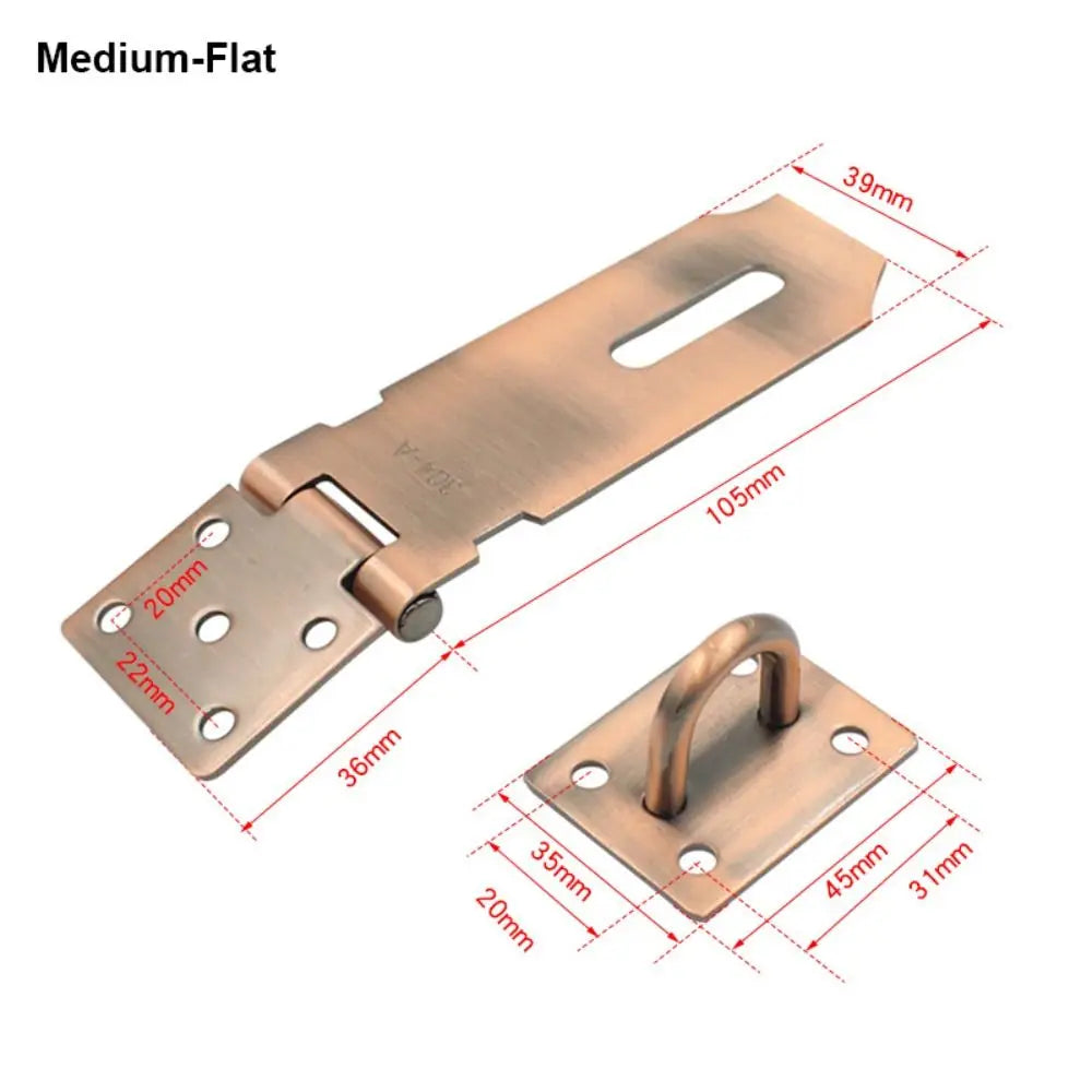 Stainless Steel Padlock Hasp – 90° Right Angle Shed Door Latch Door Security Hasp Axl M-Flat Gold