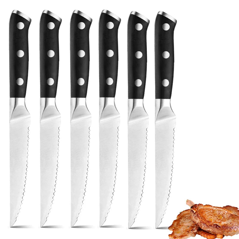 Stainless Steel Steak Knife Set – 1, 3 or 6 Piece Kitchen Knives Steak Knife Set Axl 6pcs
