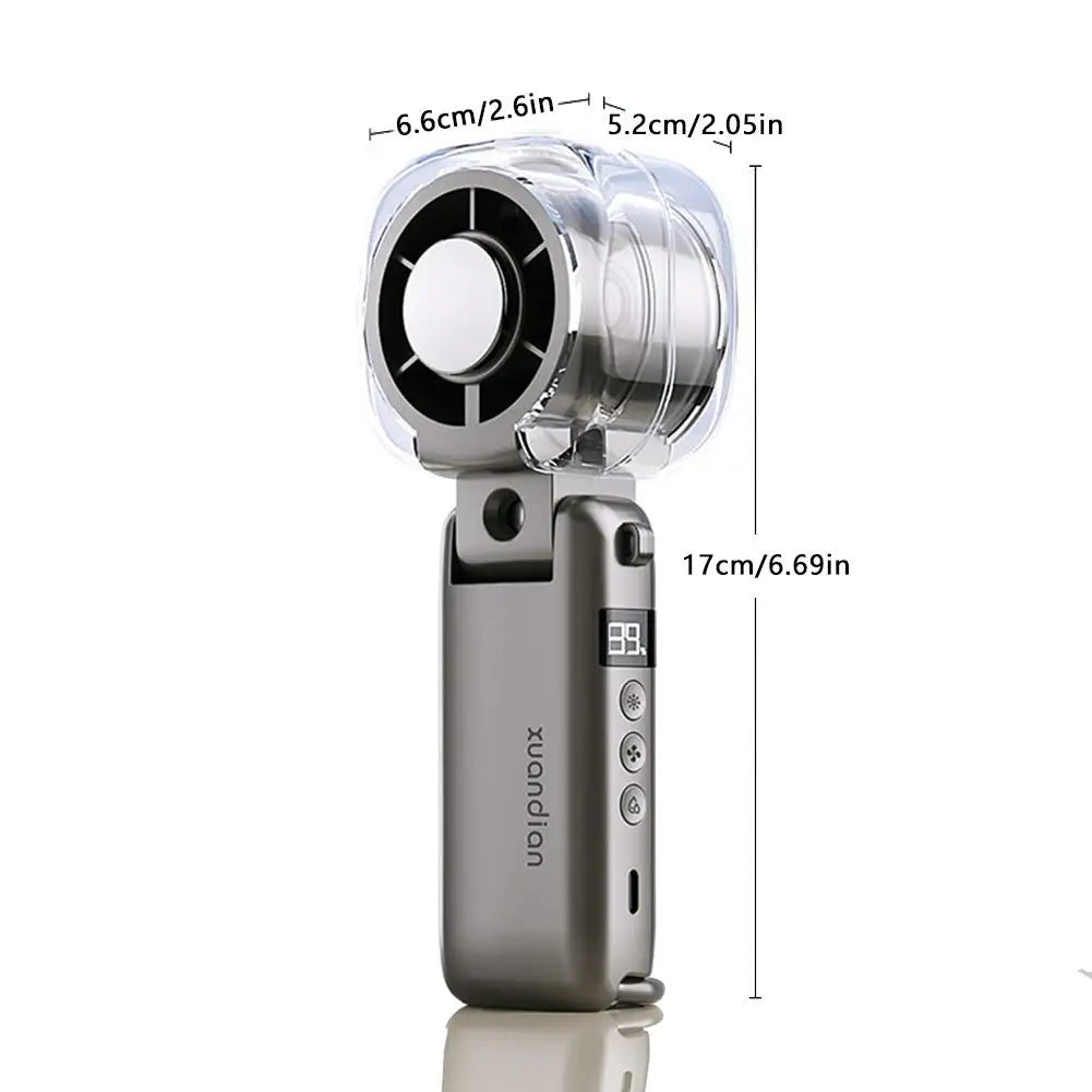 Foldable Handheld Fan – Rechargeable Mini Cooling Fan, LED Display Handheld Cooling Fan Axl