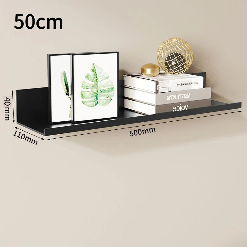Metal Wall Shelf – Drill-Free Storage Rack for Home & Kitchen Wall Storage Shelf Axl 50cm black