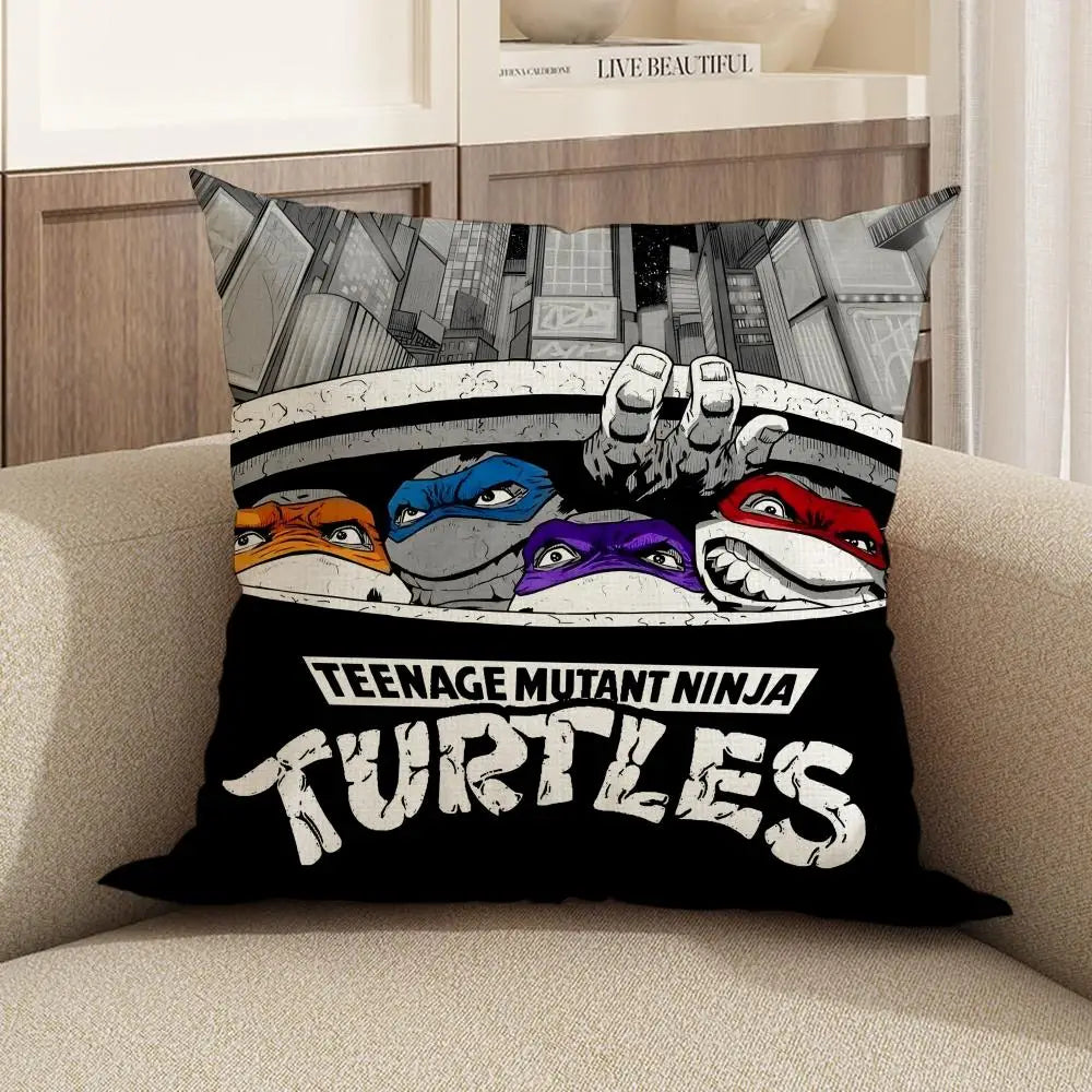 Ninja Turtles Linen Cushion Cover – Sofa, Bed & Chair Décor Decorative Cushion Cover Axl White6 40X40cm