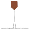 Heavy Duty Fly Swatter – Leather Head & Stainless Steel Handle Fly Swatter Axl Brown-1pcs
