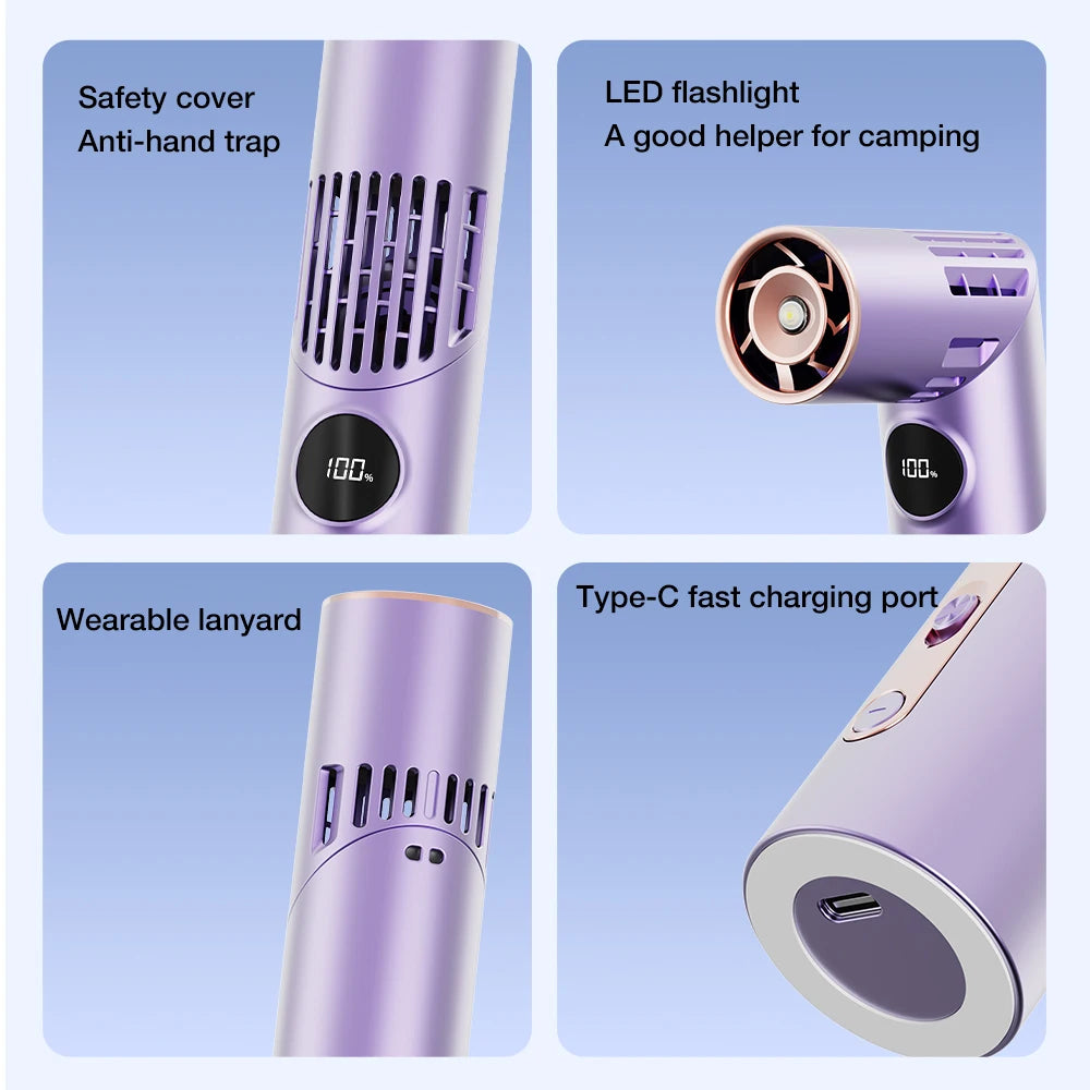 3-in-1 Lipstick Mini Fan – 100 Speeds, Neck & Desk Portable Portable Mini Fan Axl