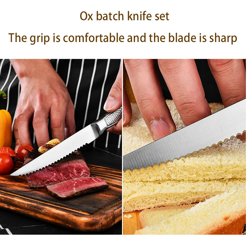 Stainless Steel Steak Knife Set – Serrated Knives 1, 3 or 6 Piece Steak Knife Set Axl