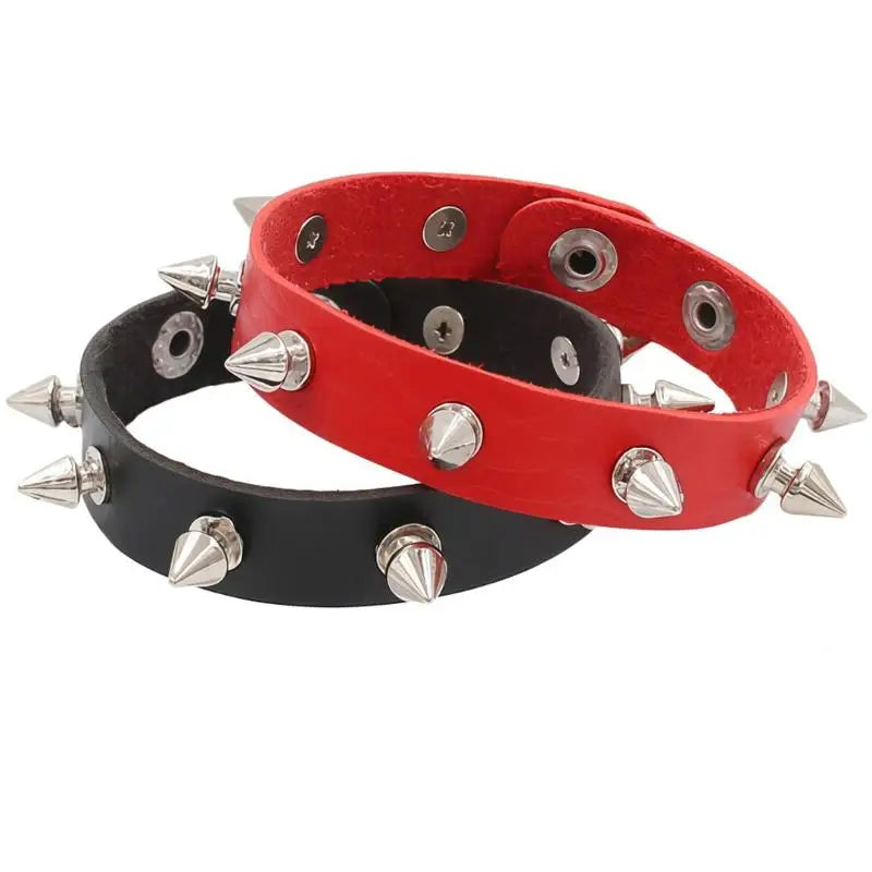 Gothic Studded Punk PU Leather Bracelet – Unisex Wristband Punk Leather Bracelet Axl