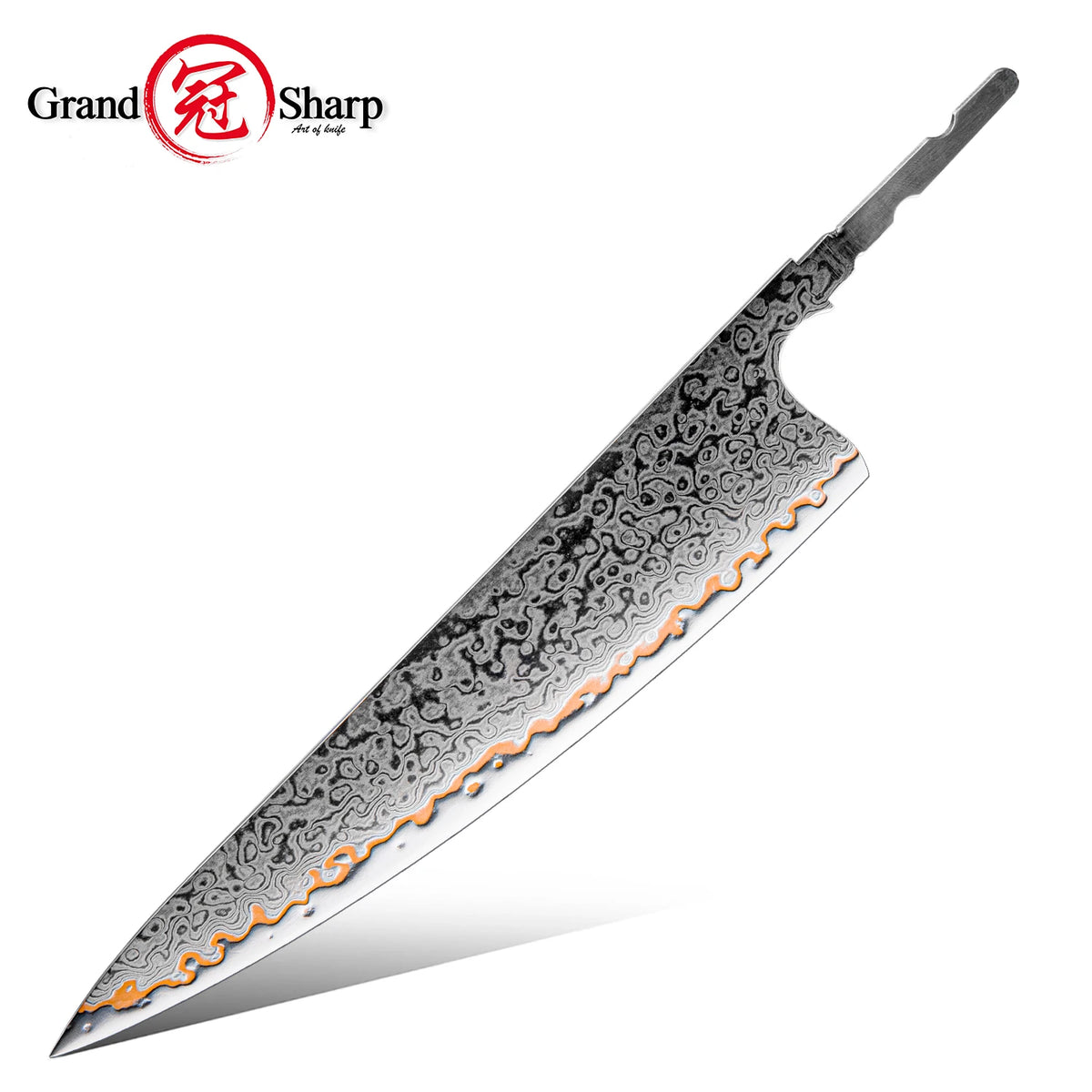 Grandsharp 55-Layer Damascus Steel DIY Knife Blade Set – 1–7 Pcs DIY Knife Blade Set Axl 207mm Blade