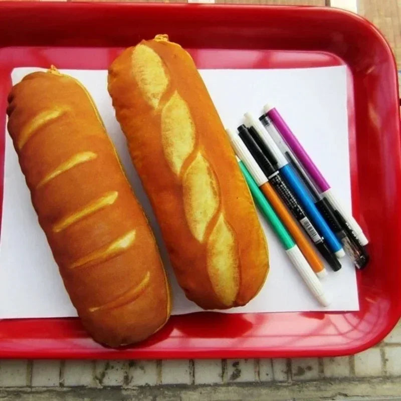 Bread Shaped Pencil Case – Large Capacity Kids Pen Bag Novelty Pencil Case Axl