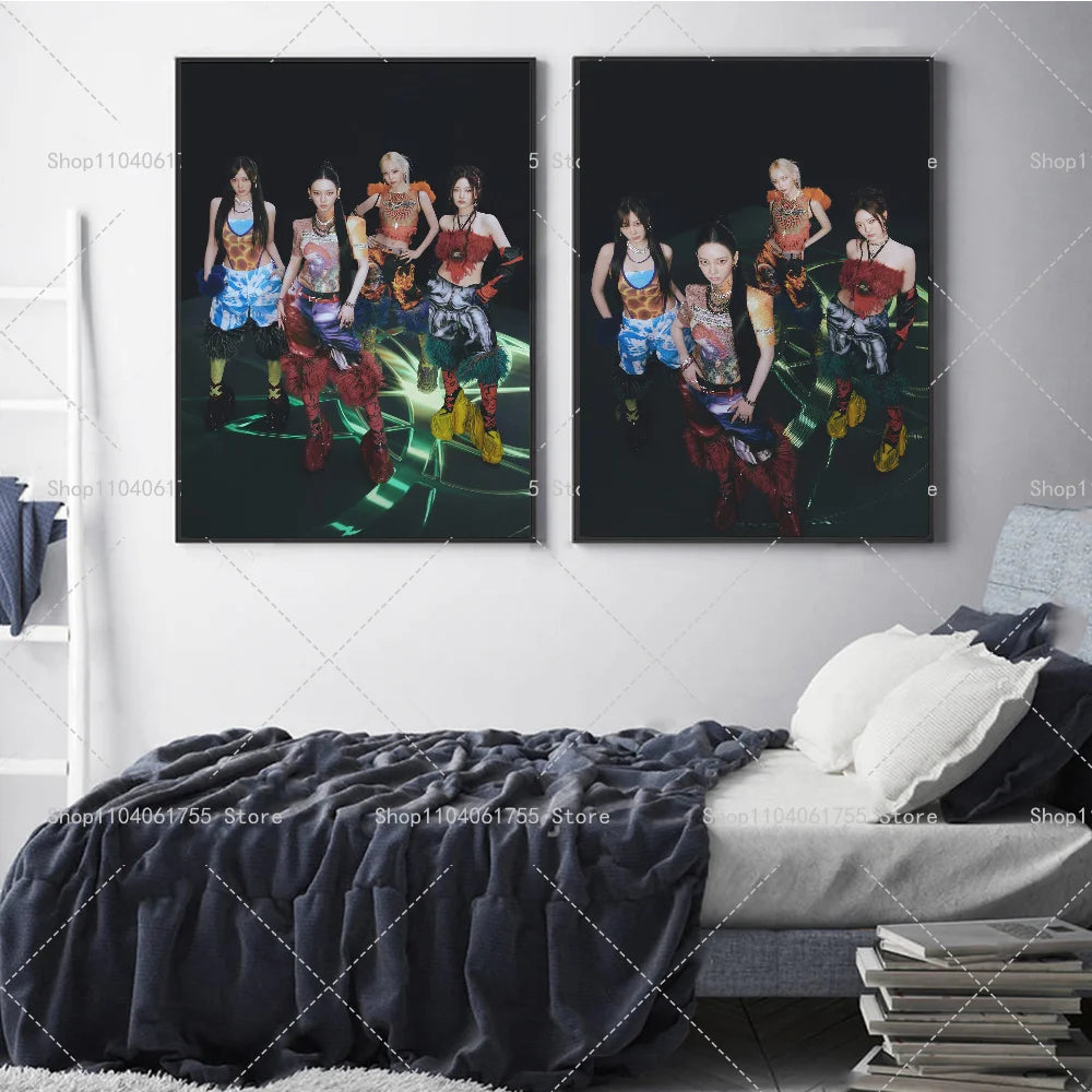 Kpop Aespa Supernova MV Poster – Waterproof Self-Adhesive Wall Art Wall Art Poster Axl