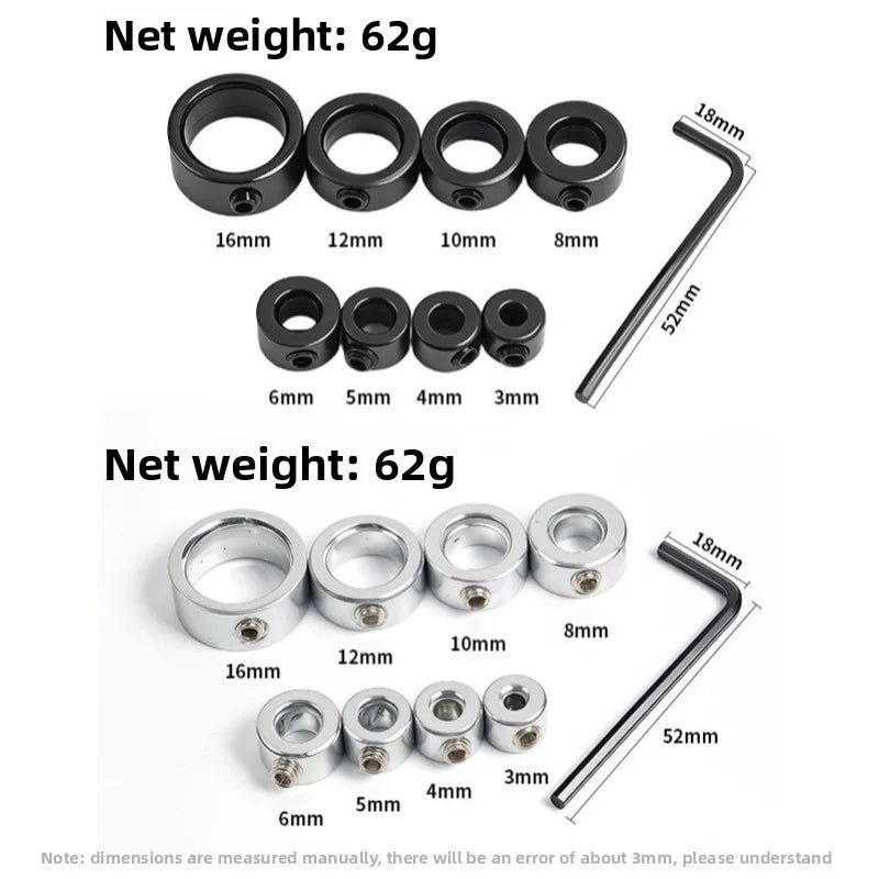 Depth Stop Drill Bit Collar Set with Hex Wrench | Woodworking Drill Depth Stop Set Axl