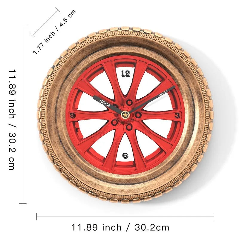 Creative Tire Wall Clock – Silent Quartz Modern Home Décor Wall Clock Axl