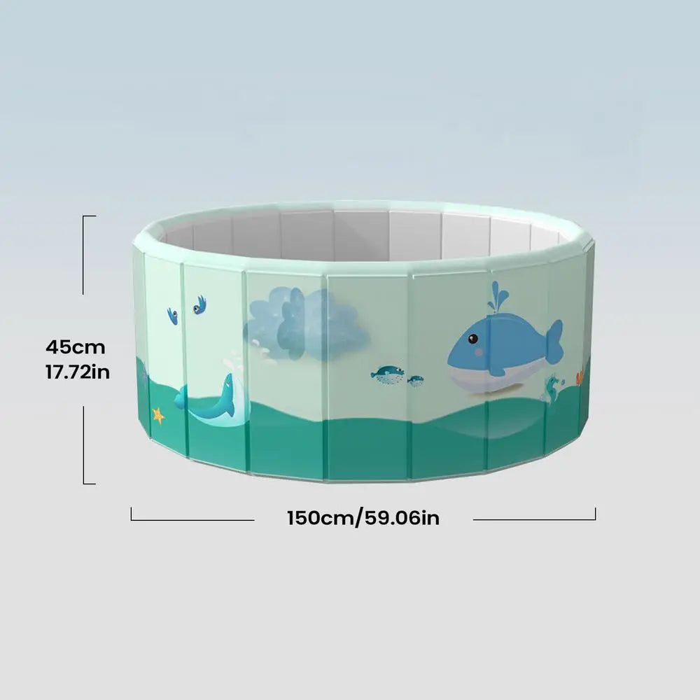 Foldable Non-Inflatable PVC Pool – Kids, Adults & Pets Foldable Swimming Pool Axl 150cm