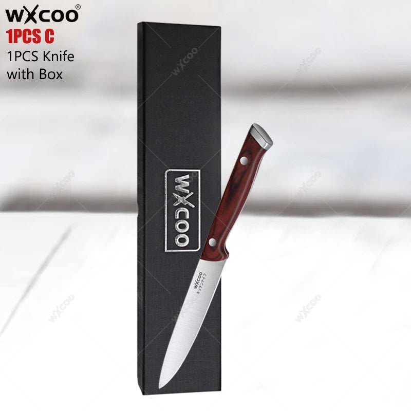 WXCOO Japanese Chef Knife Set – Sharp Stainless Steel Kitchen Chef Knife Set Axl Knife C with Box