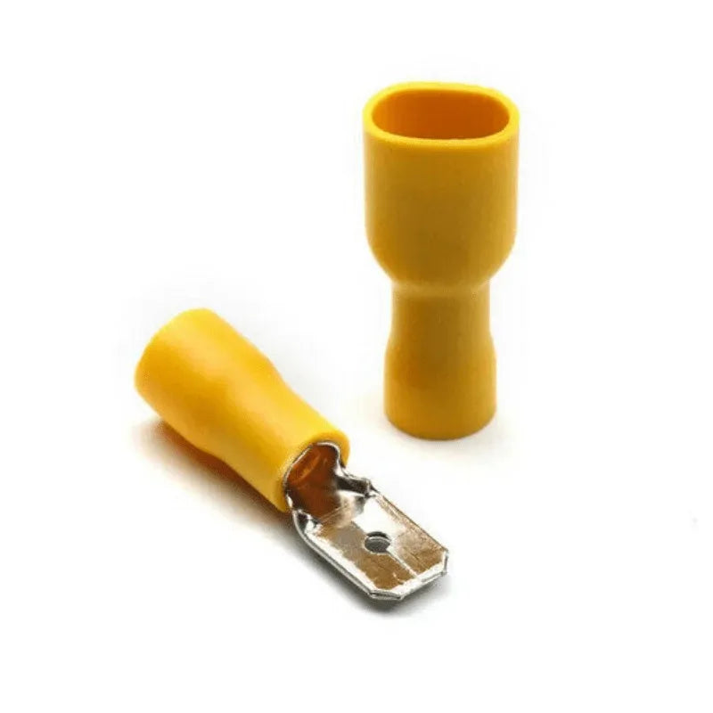 25-Set 6.3mm 12-10AWG Insulated Crimp Flat Terminal Connectors Crimp Terminal Connectors Axl