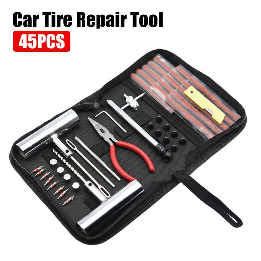 45-Piece Tubeless Tire Repair Kit – Car, Bike & Motorcycle Tire Repair Kit Axl