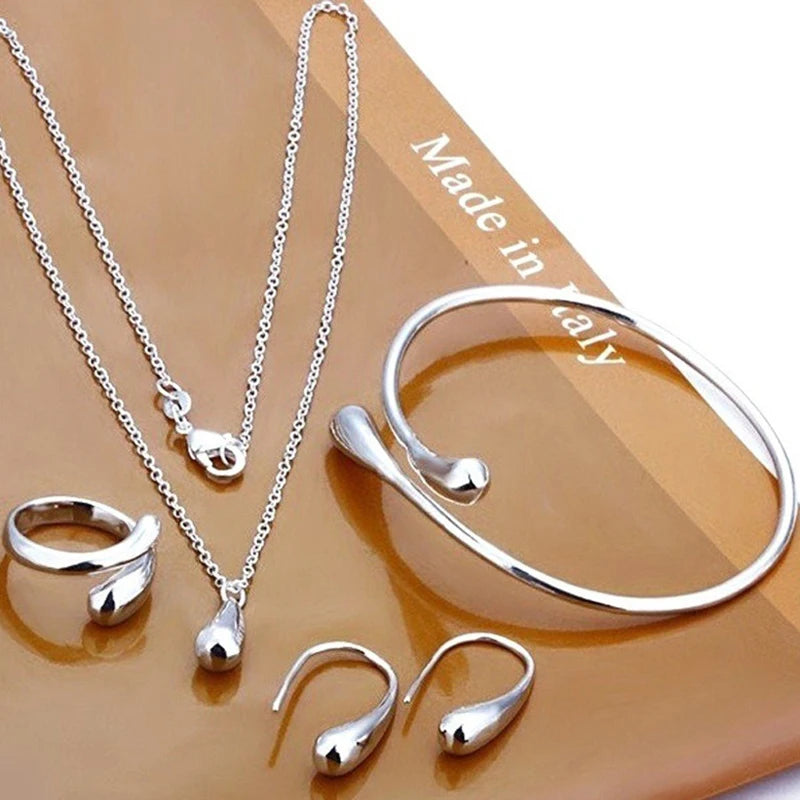 4-Piece Teardrop Jewelry Set – Necklace, Ring, Bracelet & Earrings Jewelry Set Axl