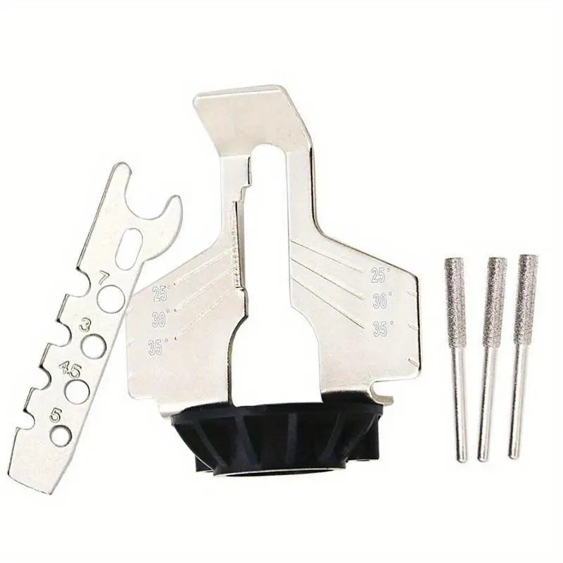 Saw Sharpening Attachment – Guide Drill Adapter for Rotary Tool Saw Sharpening Attachment Axl silver