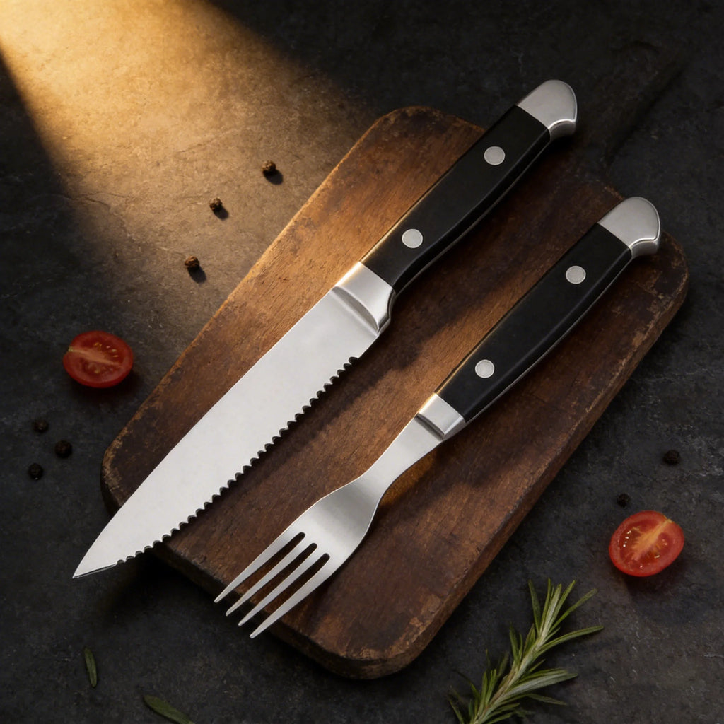 Stainless Steel Steak Knife & Fork Set – 1–8 Piece Sets Steak Knife Fork Set Axl