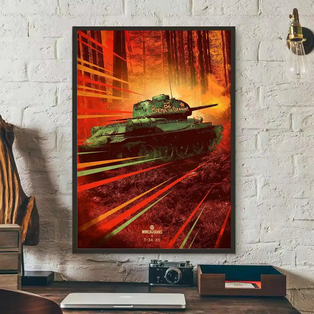 World of Tanks Game Wall Poster Removable Sticker Mural Decal Wall Sticker Mural Axl