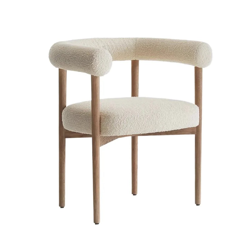 Nordic Modern Luxury Dining Armchair – Soft Wool & Metal Dining Armchair Axl