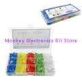 500 PCS 5mm LED Assortment Kit – 5 Colors Red Yellow Blue White LED Component Kit Axl 500PCS