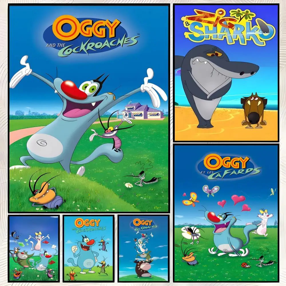 Oggy & the Cockroaches Self-Stick HD PVC Wall Poster Wall Art Poster Axl