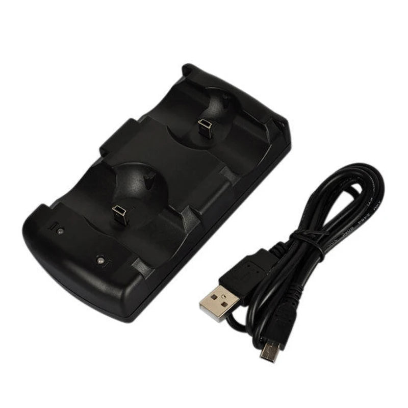 USB Dual Charging Dock for PS3 Move Controllers – Black Stand Controller Charging Dock Axl