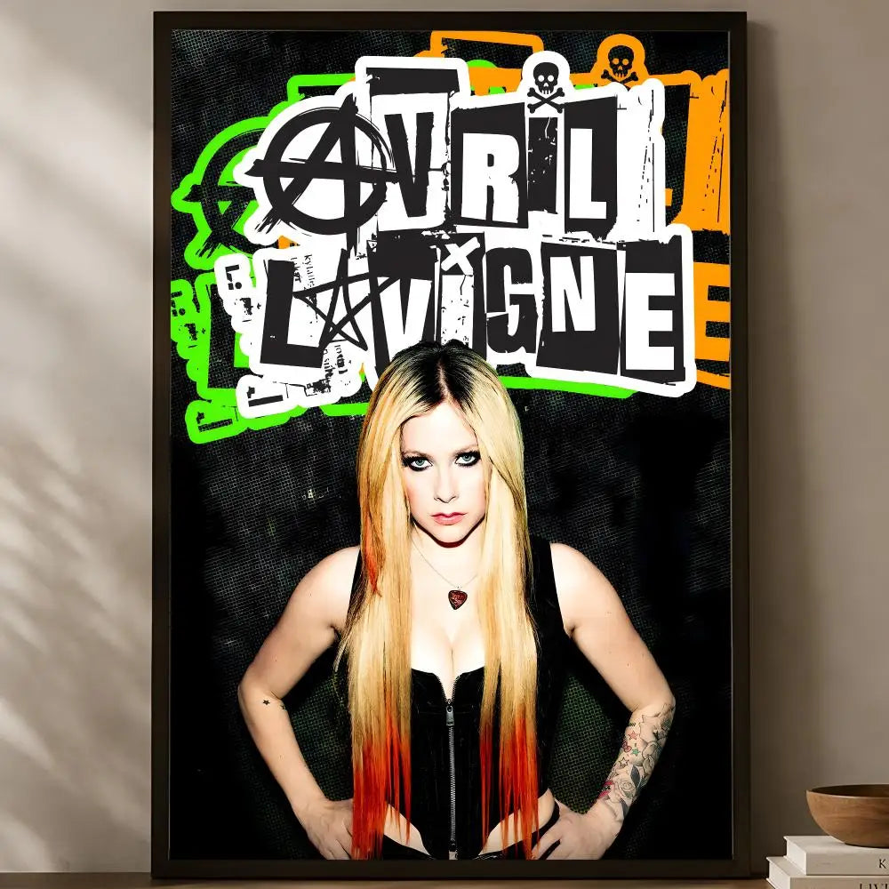 Avril Lavigne Self-Stick HD Wall Poster – Waterproof Home Decor Wall Art Poster Axl White02 15X20cmNoframe