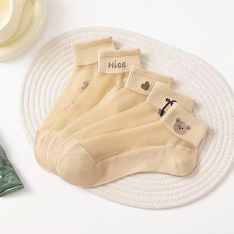 5 Pairs Women's Breathable Invisible Thin Socks – Summer Women's Socks Axl