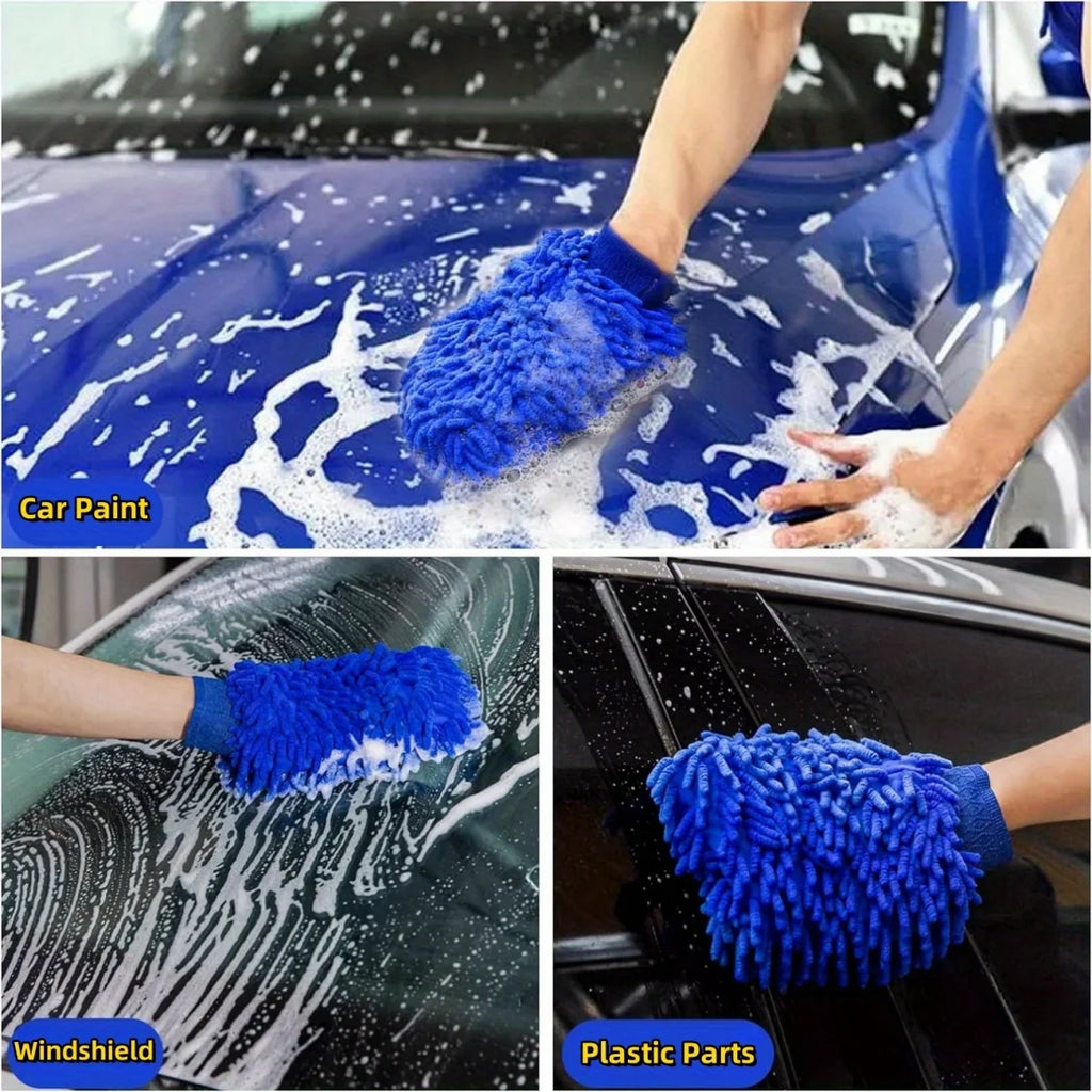 Microfiber Car Wash Gloves 2-Pack – Superfine Fiber Mitt Car Wash Mitt Axl