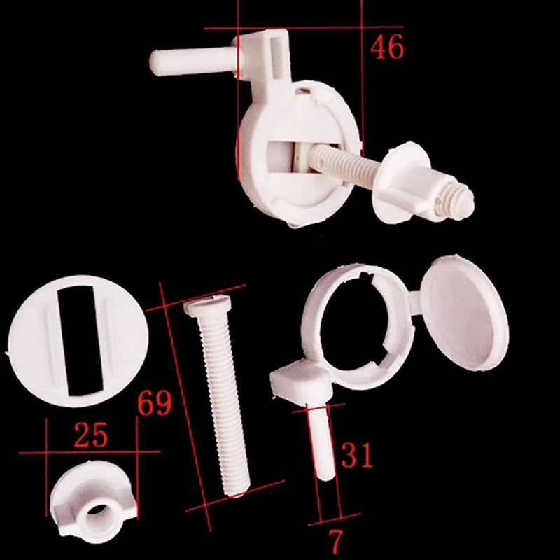 Plastic Toilet Seat Screws Hinge Fixings 2-Pack ABS Kit Toilet Seat Hardware Axl