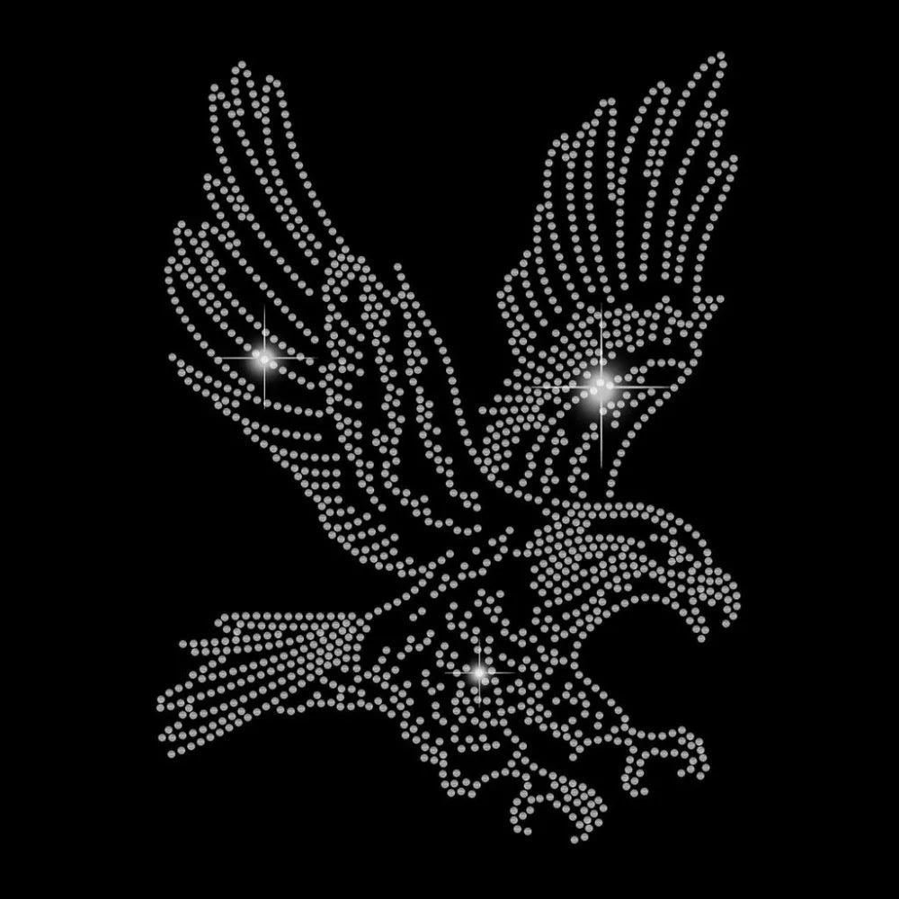 Eagle Rhinestone Iron-On Heat Transfer Decal | Bling Patch Iron-On Transfer Patch Axl AECH04-18845
