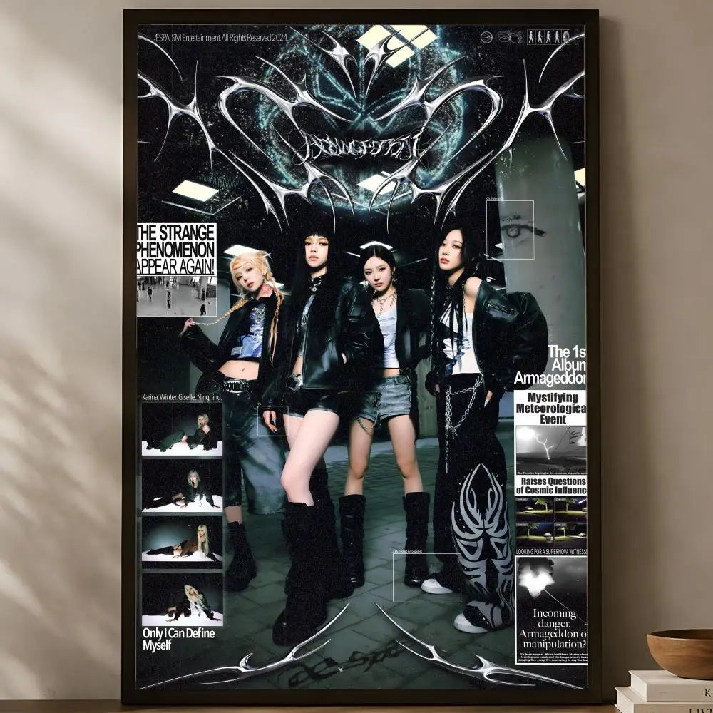 aespa HD Self-Stick Music Poster – Waterproof K-Pop Wall Art Wall Art Poster Axl White10 60X90cmNoframe