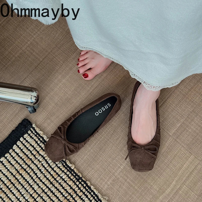Women's Mary Jane Ballet Flats – Slip-On Square Toe Shoes Ballet Flats Axl