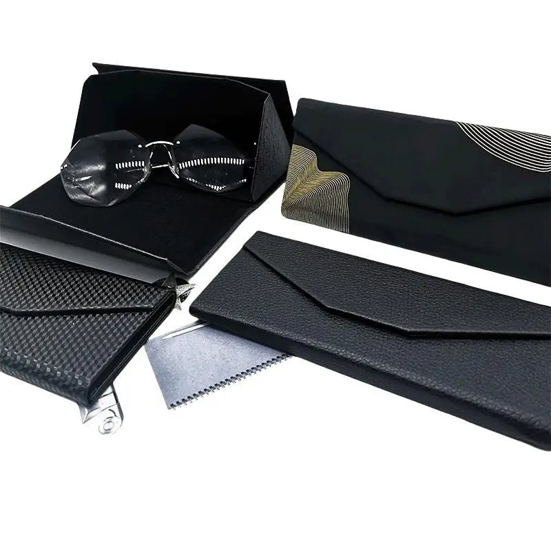 Foldable Triangle Eyeglass Case – Waterproof PU Leather Eyeglass Case Axl