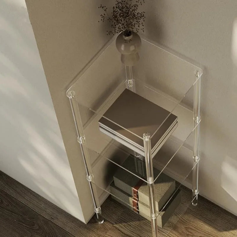Acrylic Multi-Tier Transparent Storage Rack & Organizer Shelf Acrylic Storage Rack Axl