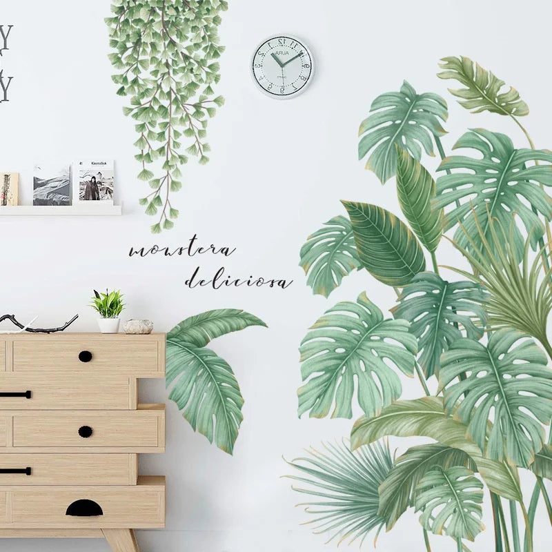 Monstera Leaf Wall Decal – Nordic Tropical Vinyl Sticker Vinyl Wall Decal Axl