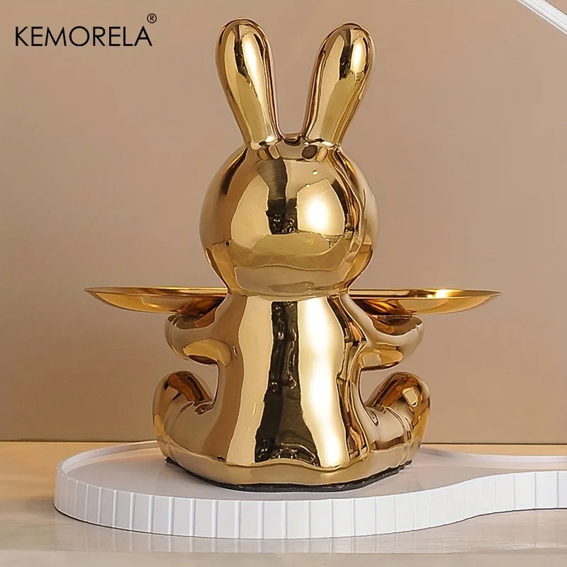 KEMORELA Ceramic Rabbit Key Storage Figurine | Home Decor Decorative Figurine Axl