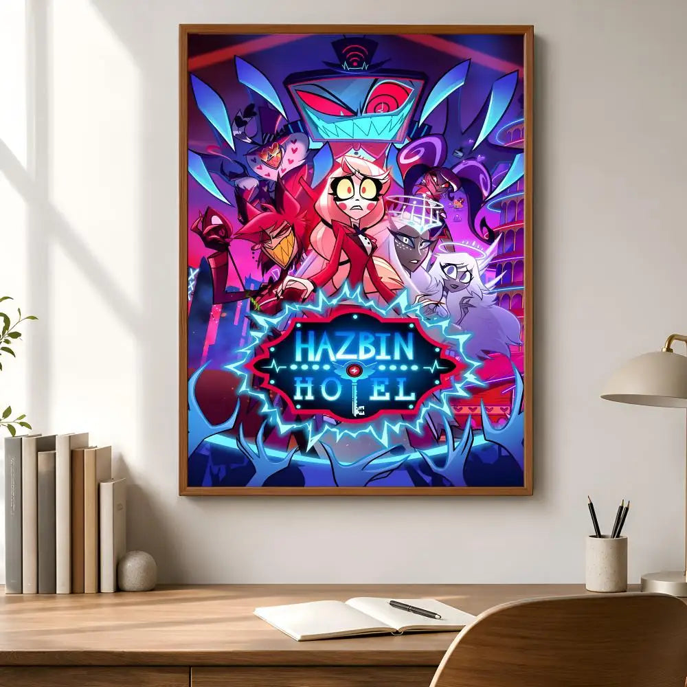 Hazbin Hotel Poster Self-Adhesive Waterproof Wall Art Decor Decorative Wall Poster Axl