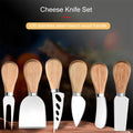 6-Piece Wood Handle Cheese Knife Set – Slicer, Cutter & Cake Cheese Knife Set Axl Cheese Set-6PCS