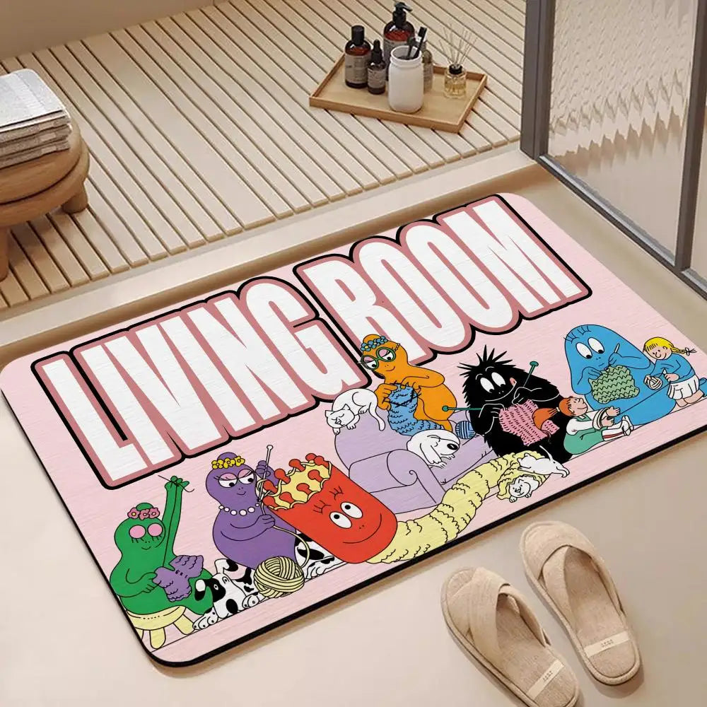 Barbapapa Diatomite Bath Mat – Quick Dry Anti-Slip Floor Mat Diatomite Bath Mat Axl