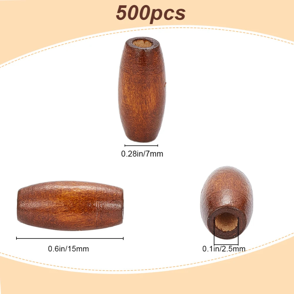 300Pcs Natural Wood Beads – 3 Sizes Round Wooden Spacer Beads Wooden Craft Beads Axl AECH04-06347