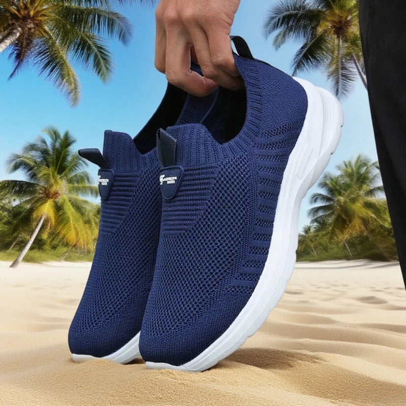 ZULIWAGN Men's Lightweight Slip-On Breathable Walking Sneakers Men's Walking Sneakers Axl Blue 41
