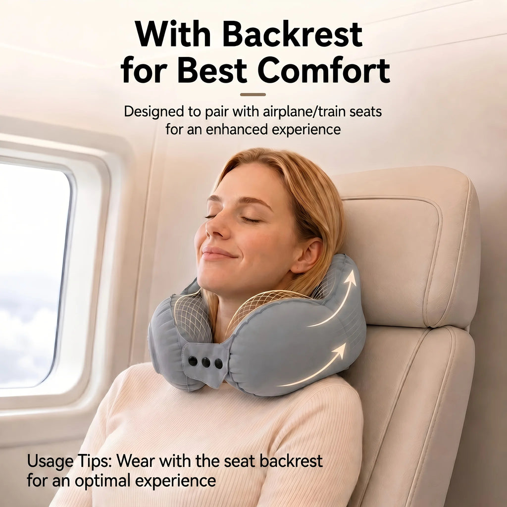 Portable Inflatable Travel Neck Pillow – Push-Button Air Cushion Inflatable Travel Pillow Axl
