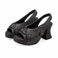 Y2K Star Rivet Denim Platform Sandals – Peep Toe Slingback Heels Platform Sandals Axl black 36